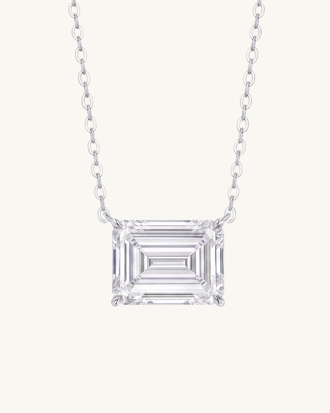 EMERALD MOISSANITE PENDANT NECKLACE