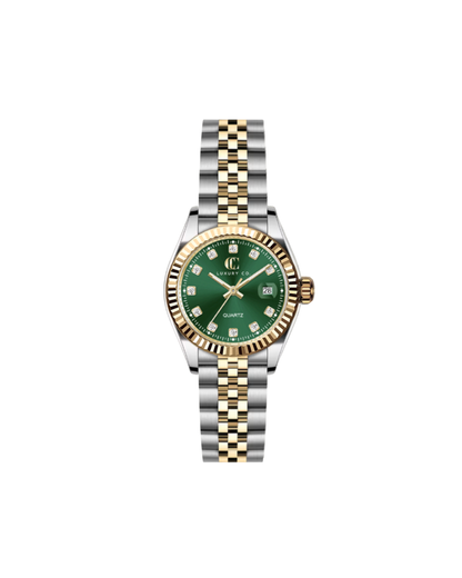 TWO-TONE &amp; EMERALD - CC CLASSIC WATCH