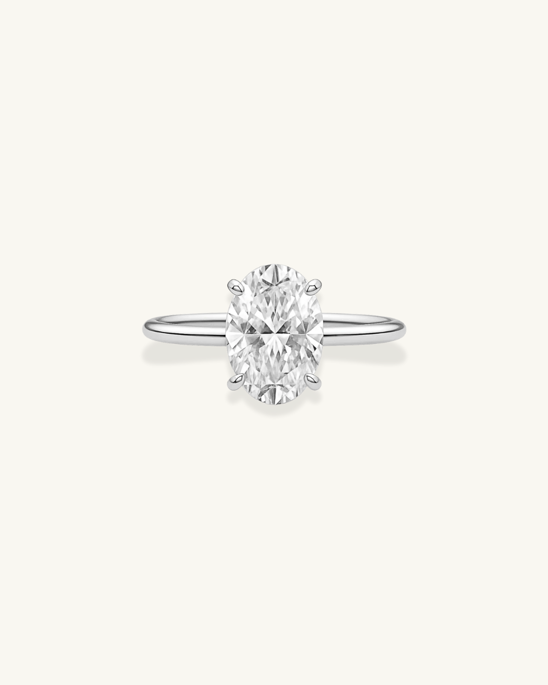 BAGUE OVALE NOA - 3CT ARGENT LUXE