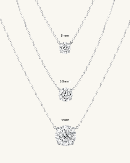 MOISSANITE SOLITAIRE NECKLACE (5mm - 8mm)