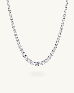 Graduated Moissanite Tennis Necklace