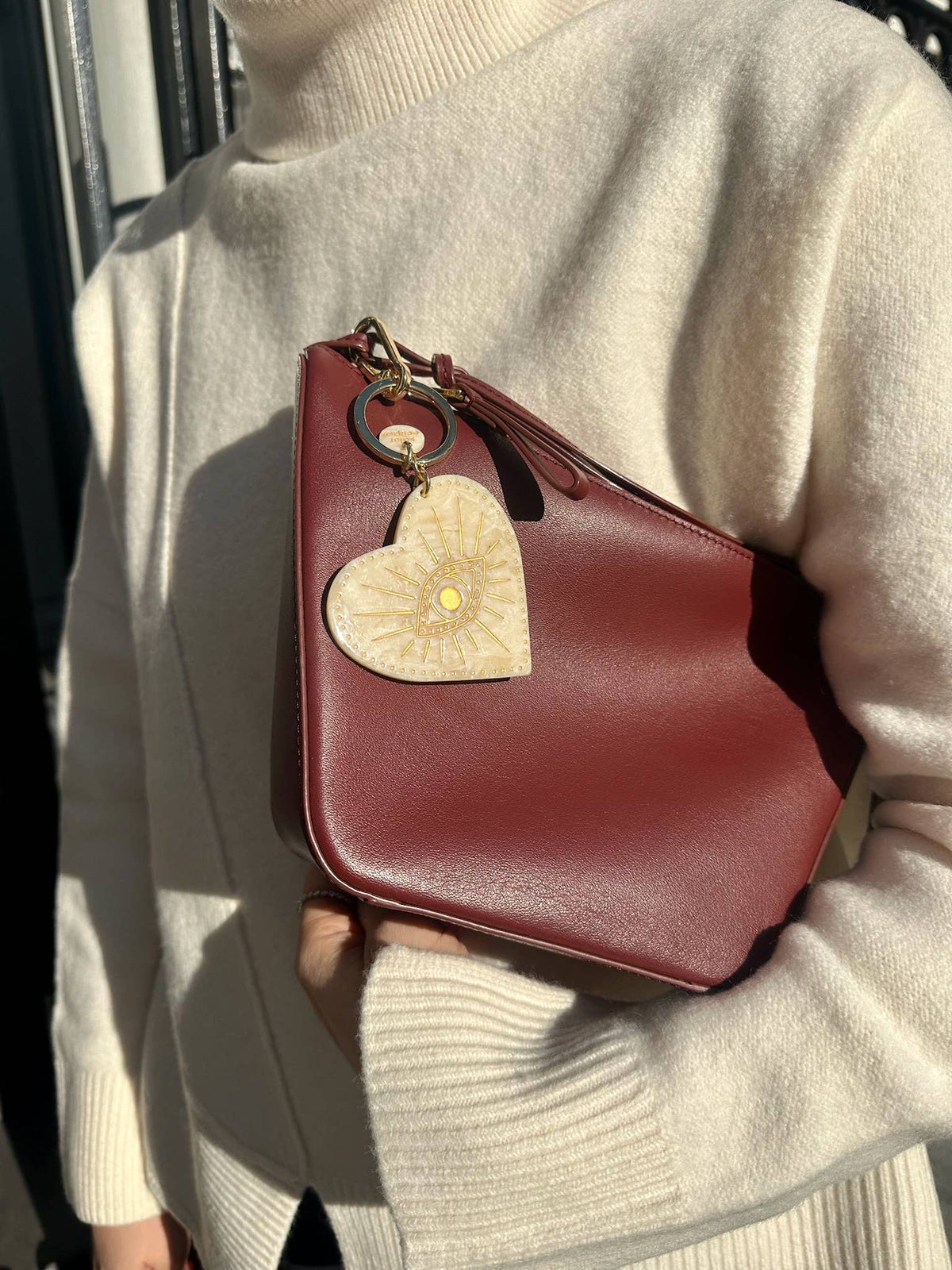 Breloque de sac + porte-clés Cœur céleste