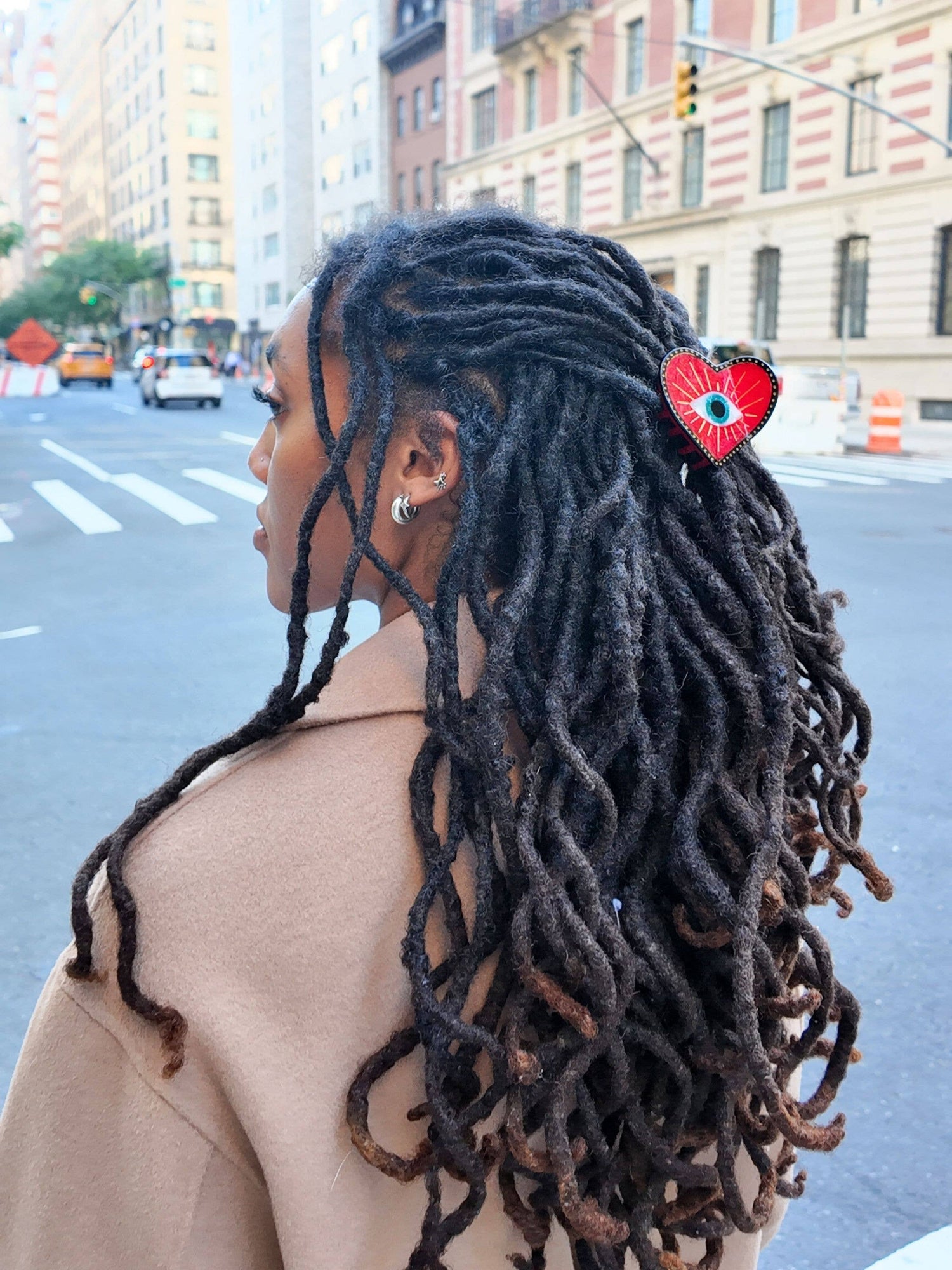 Lucky Eye Heart Hair Claw Clip