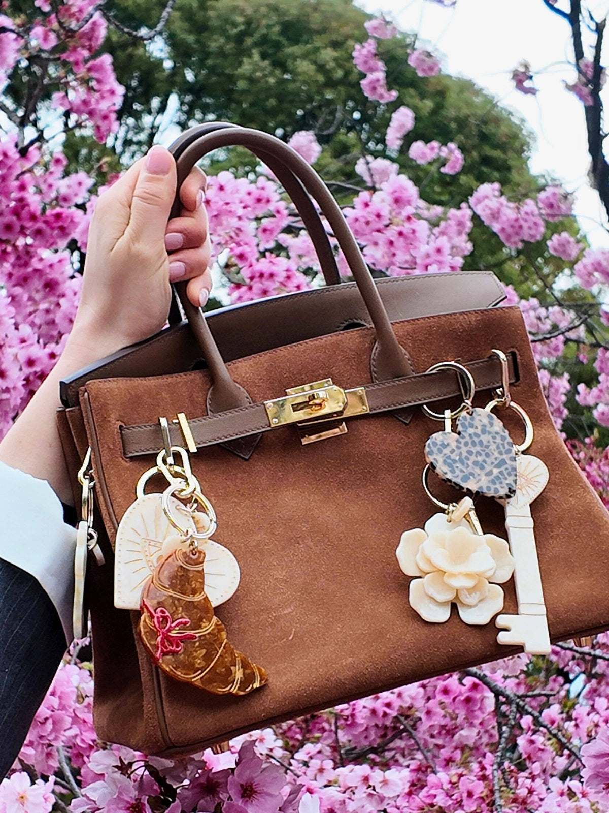 Breloque de sac + porte-clés Cœur céleste