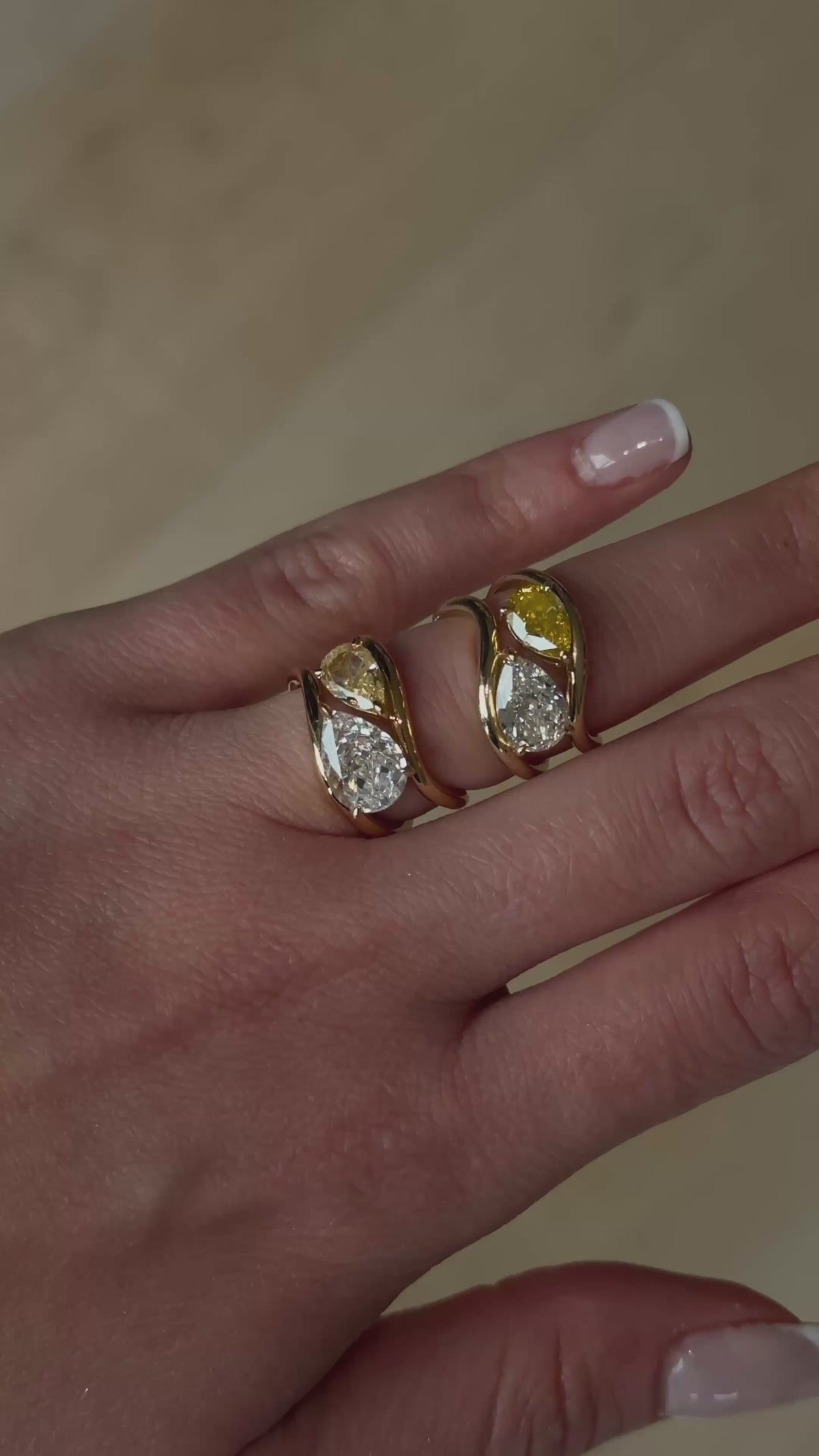 HALLIE - PEAR DUO LUXE RING