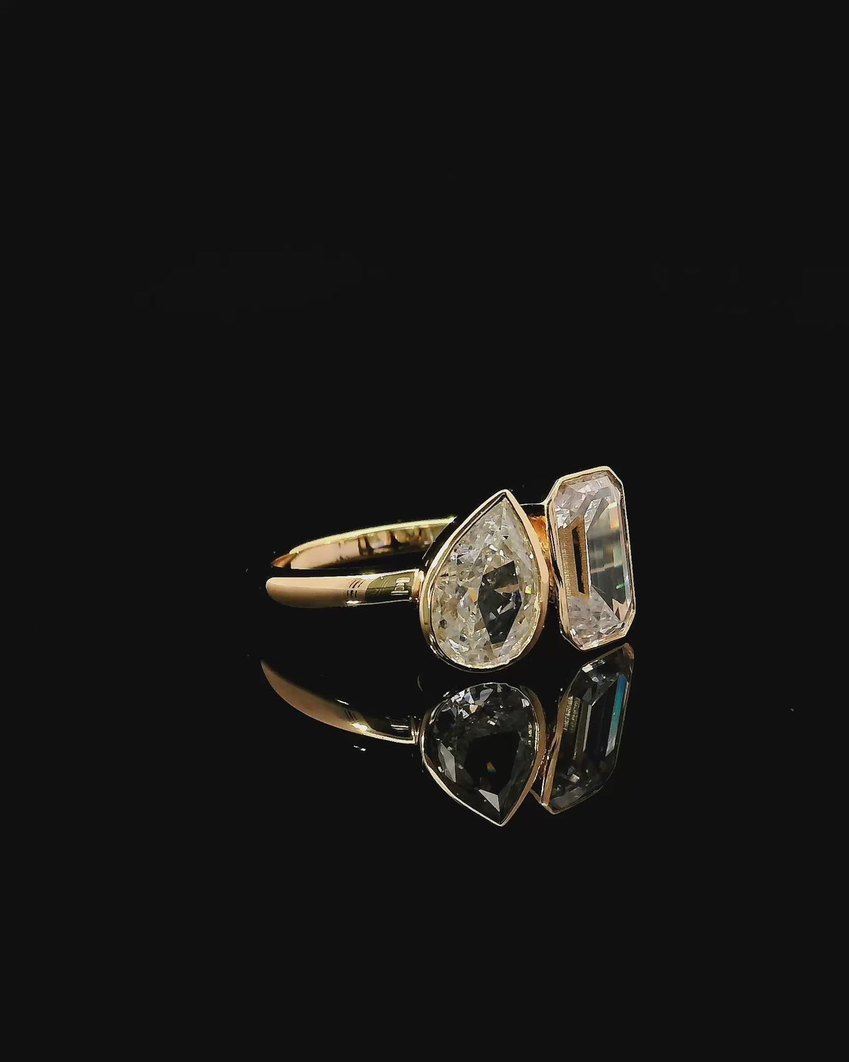 SIMONE - Bague luxe Toi et Moi sertie pavé