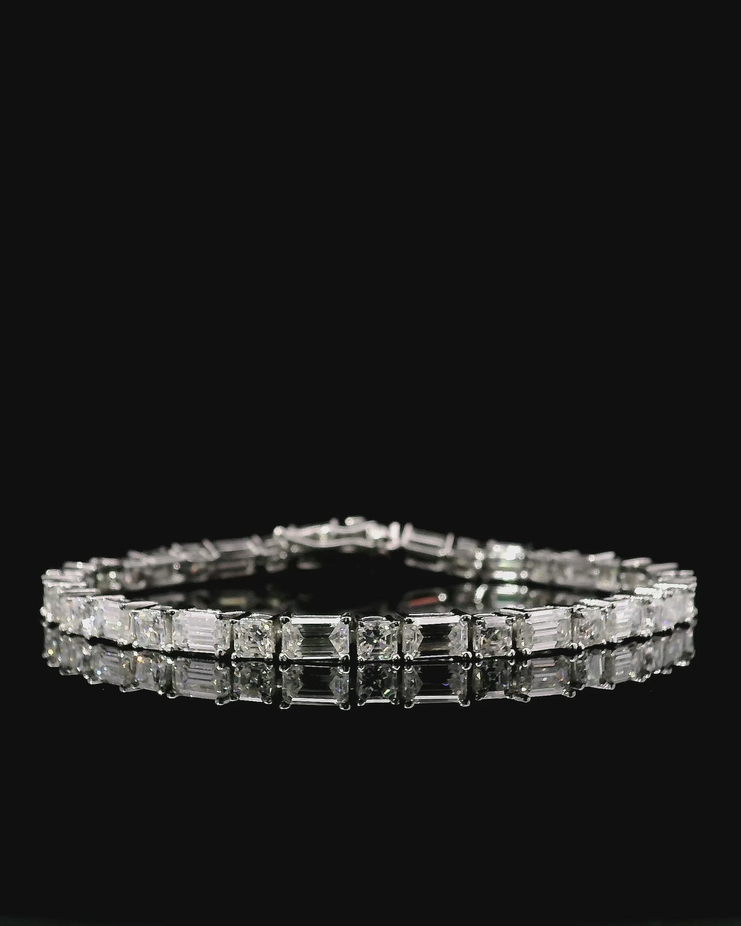 Emerald &amp; Asscher Moissanite Tennis Bracelet
