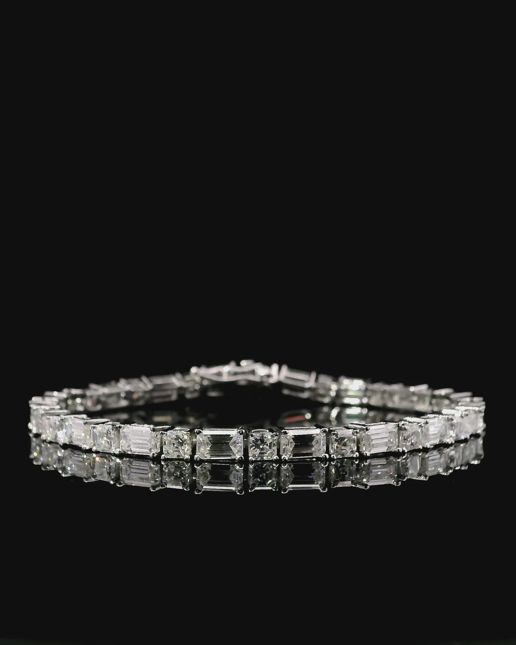 Emerald &amp; Asscher Moissanite Tennis Bracelet