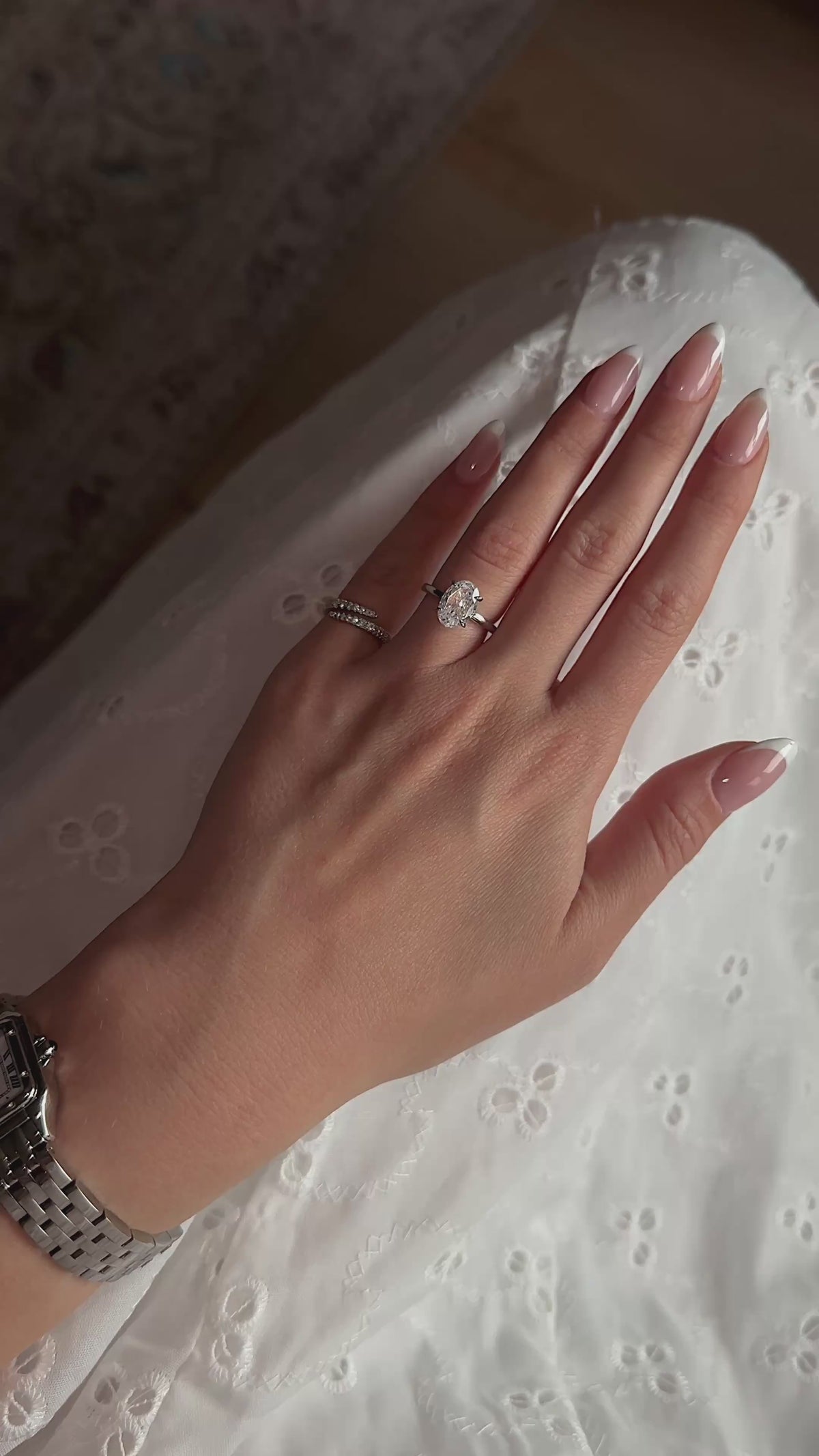 BAGUE OVALE NOA - 3CT ARGENT LUXE