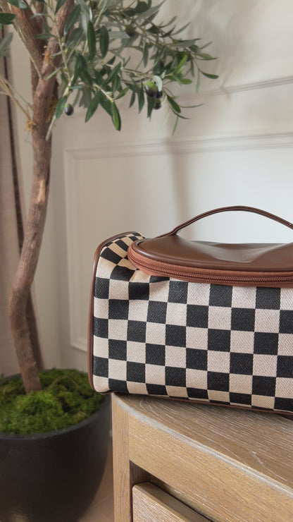 CHECKERED COSMETIC CASE
