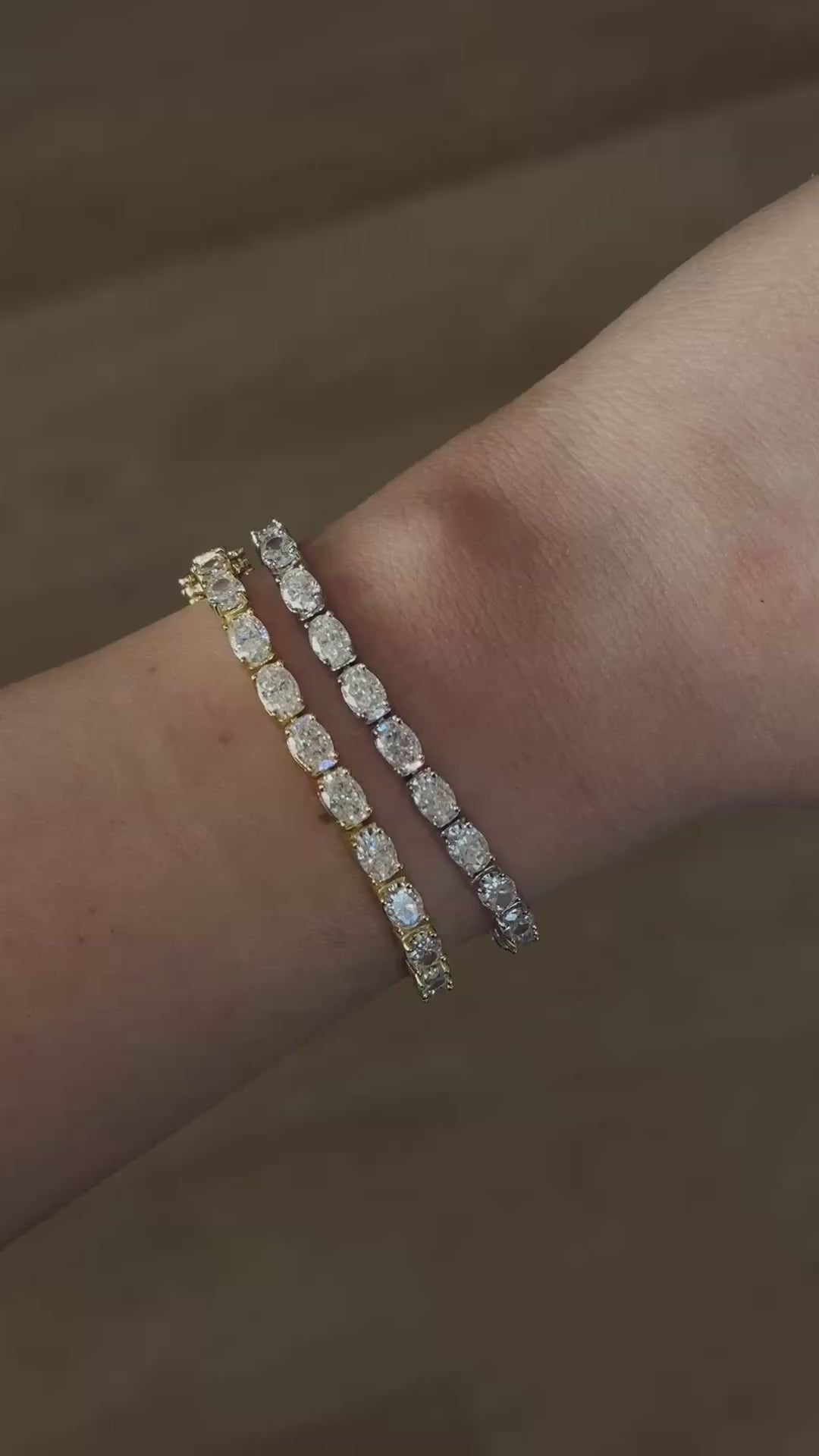 E/W OVAL MOISSANITE TENNIS BRACELET