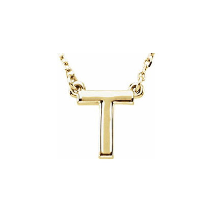 14K SOLID GOLD INTIAL NECKLACE