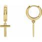 14K GOLD INITIAL HANGING HOOP