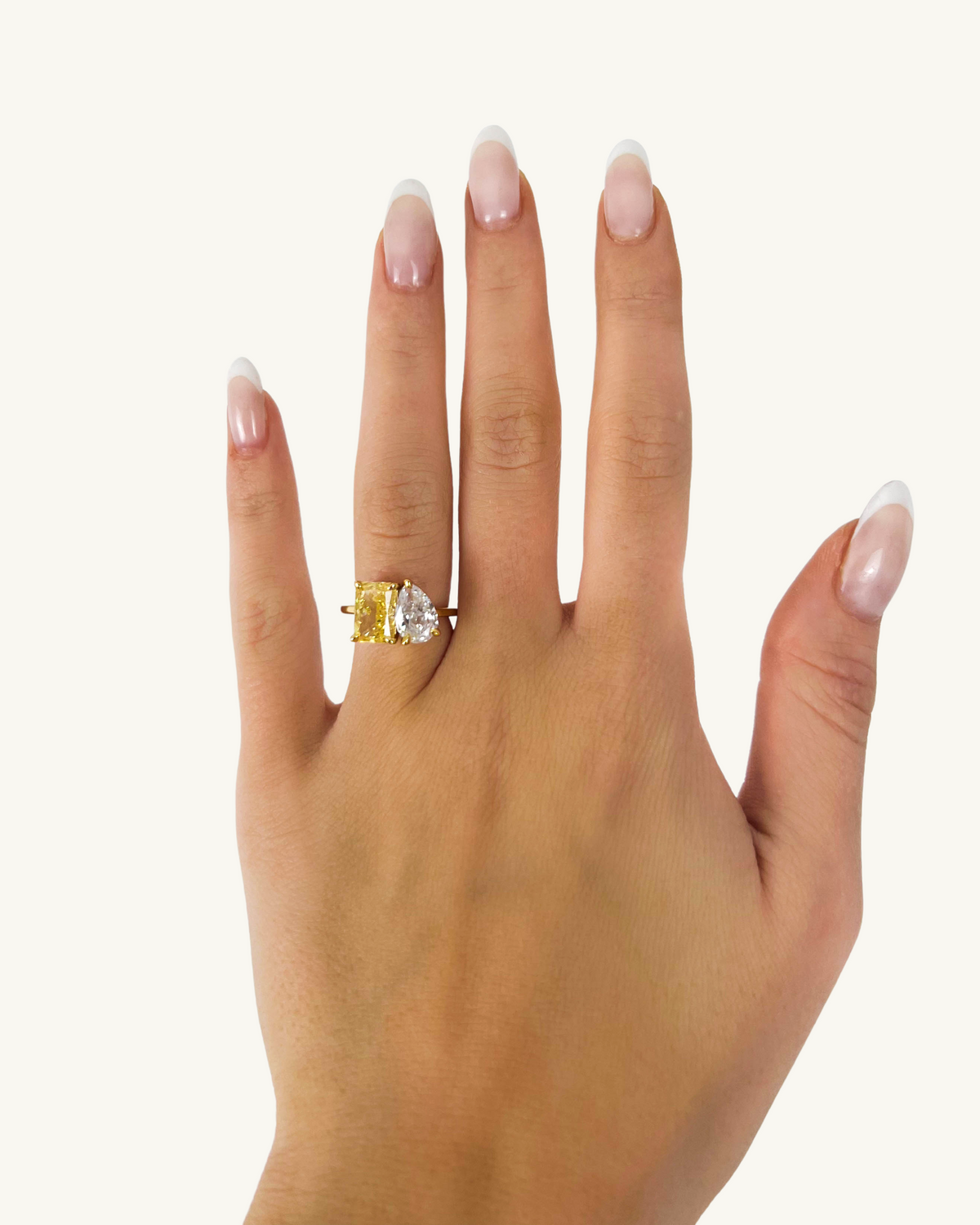 SERAFINA - Bague de luxe Toi-et-Moi CANARY