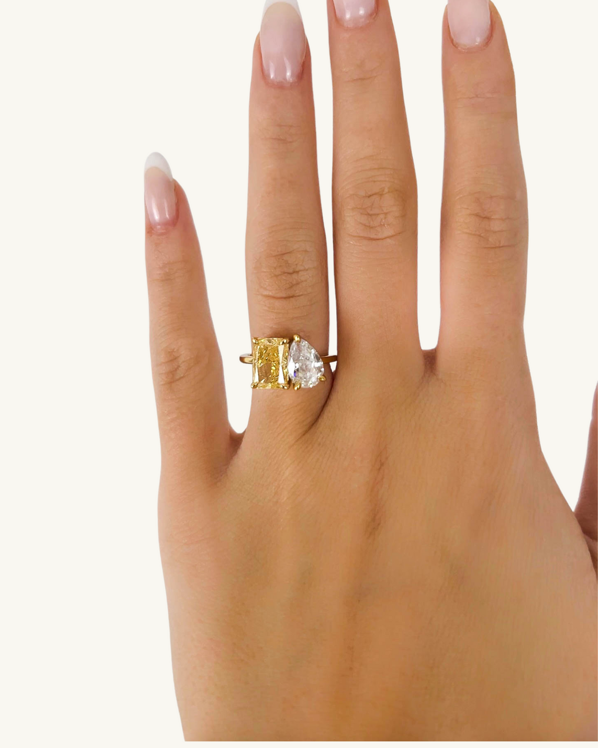 SERAFINA - Bague de luxe Toi-et-Moi CANARY