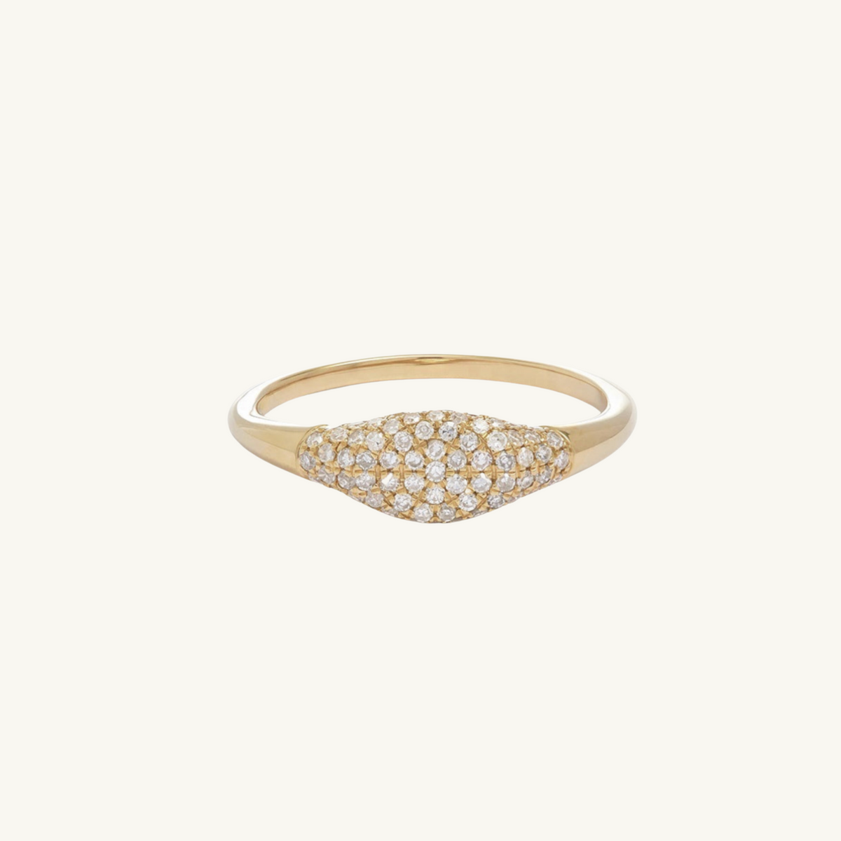 BAGUE CHEVALIERE DÔME PAVÉ