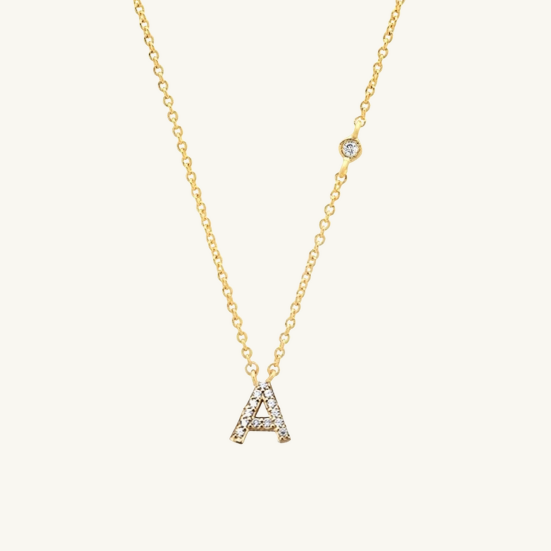 COLLIER INITIALE EN OR + DIAMANT