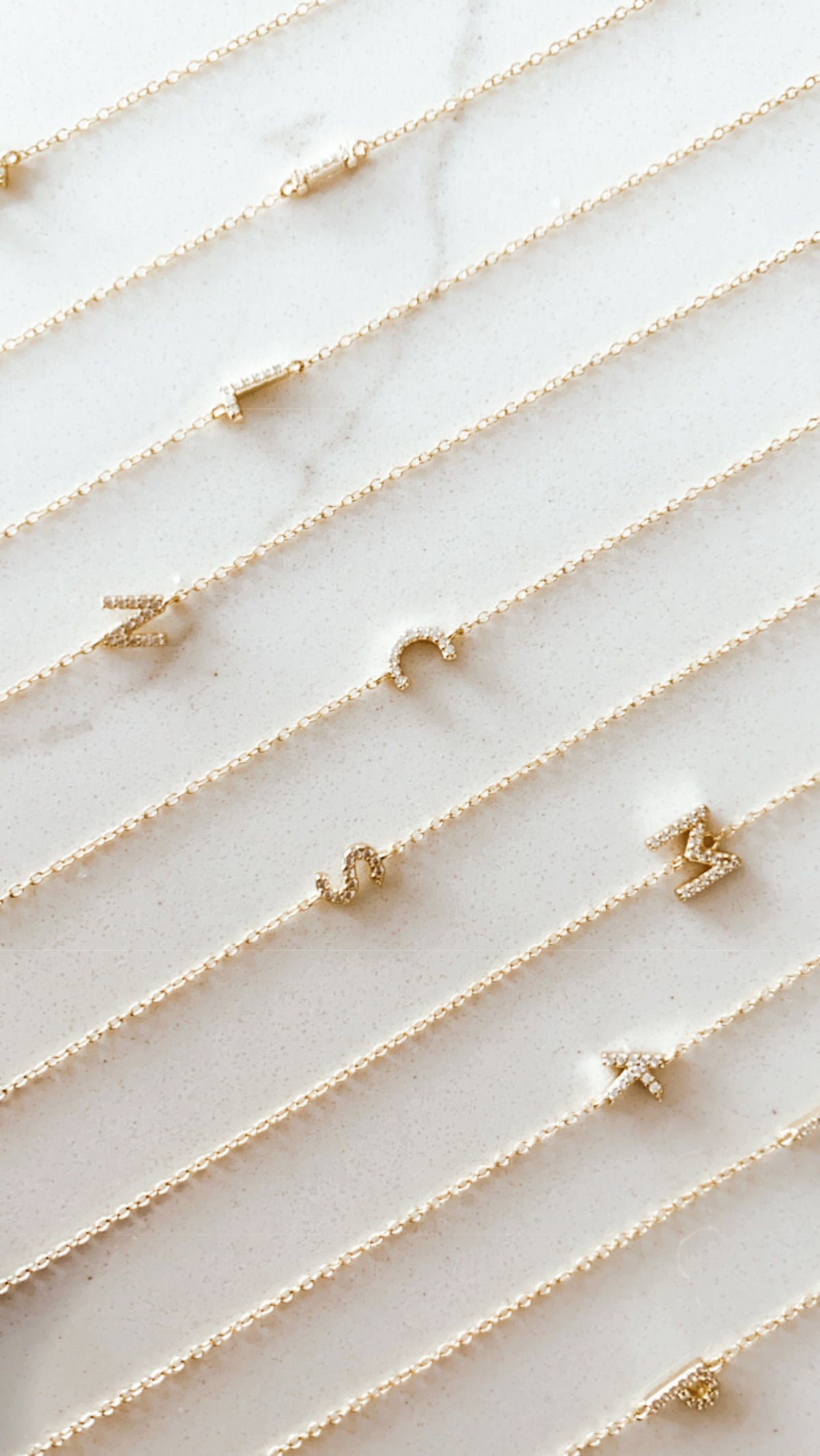 Le Collier Mark - COLLIER INITIALES MICRO PAVÉ