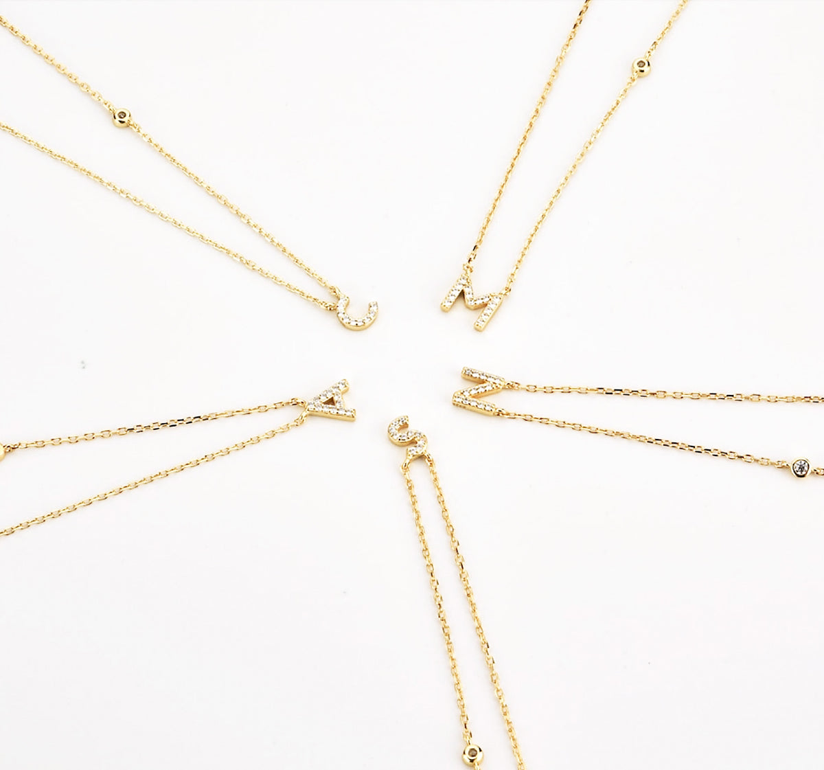 GOLD INITIAL + DIAMOND NECKLACE
