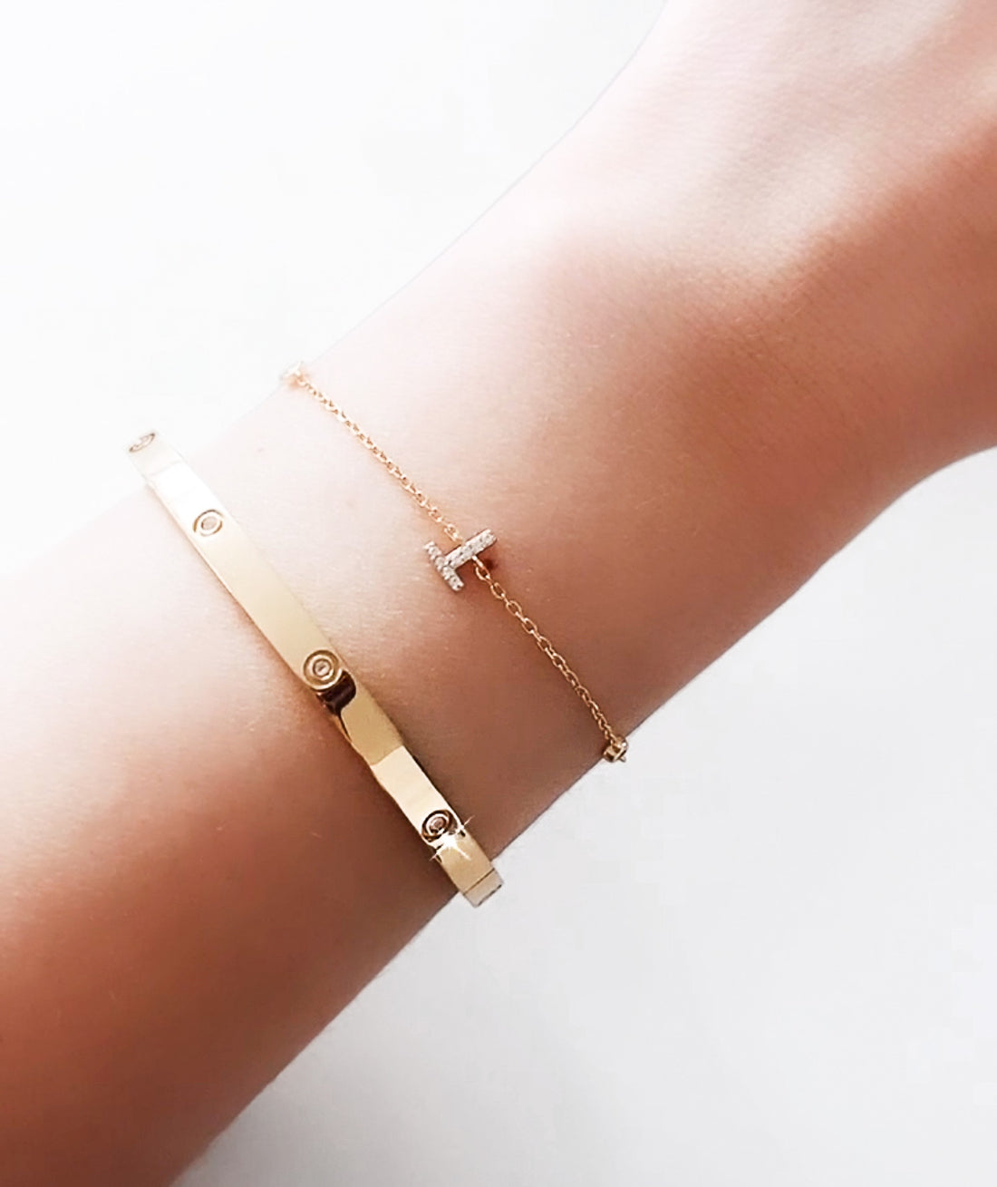 BRACELET INITIALE + DIAMANT