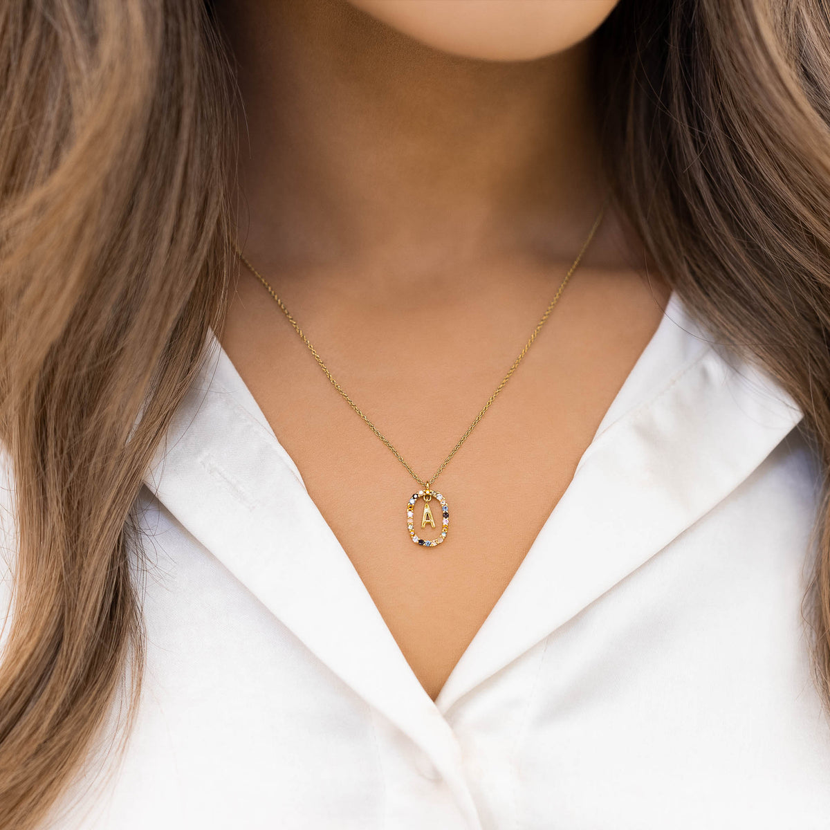 MULTICOLOR FOREVER INITIAL NECKLACE