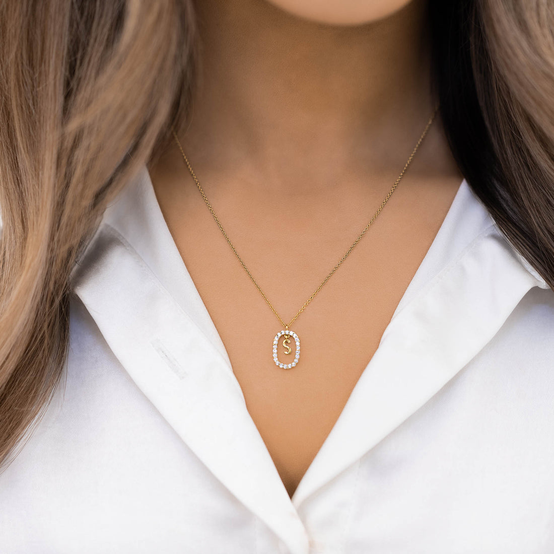 COLLIER INITIAL DIAMOND FOREVER