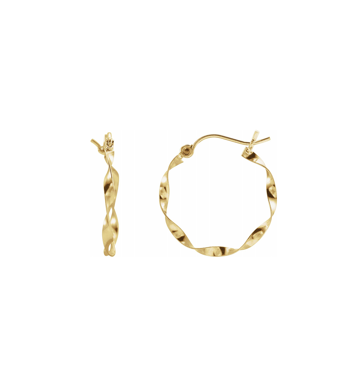 TWISTED 14K SOLID GOLD HOOP