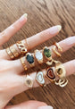 HEART RING - BROWN & PEARL