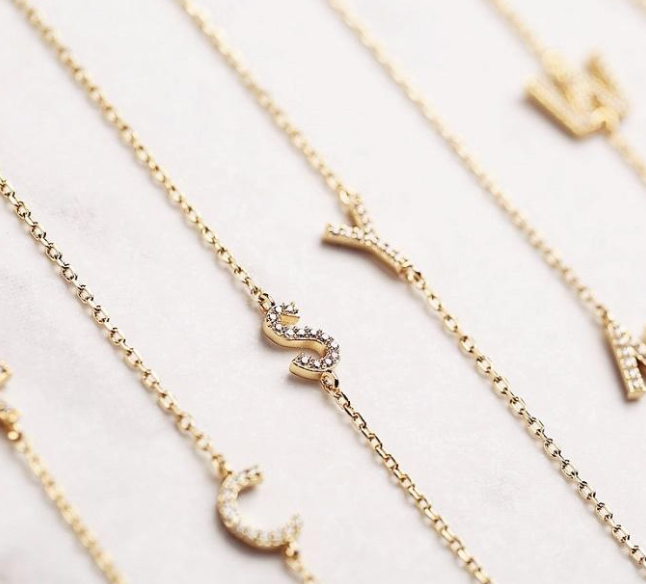 Le Collier Mark - COLLIER INITIALES MICRO PAVÉ