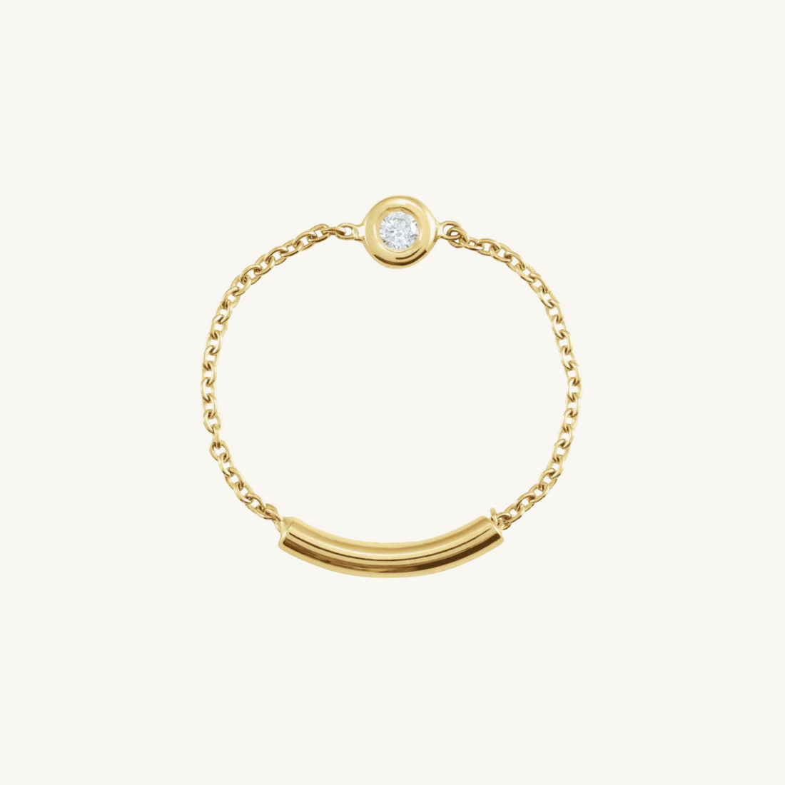 14K GOLD WITH DIAMOND CHAIN RING