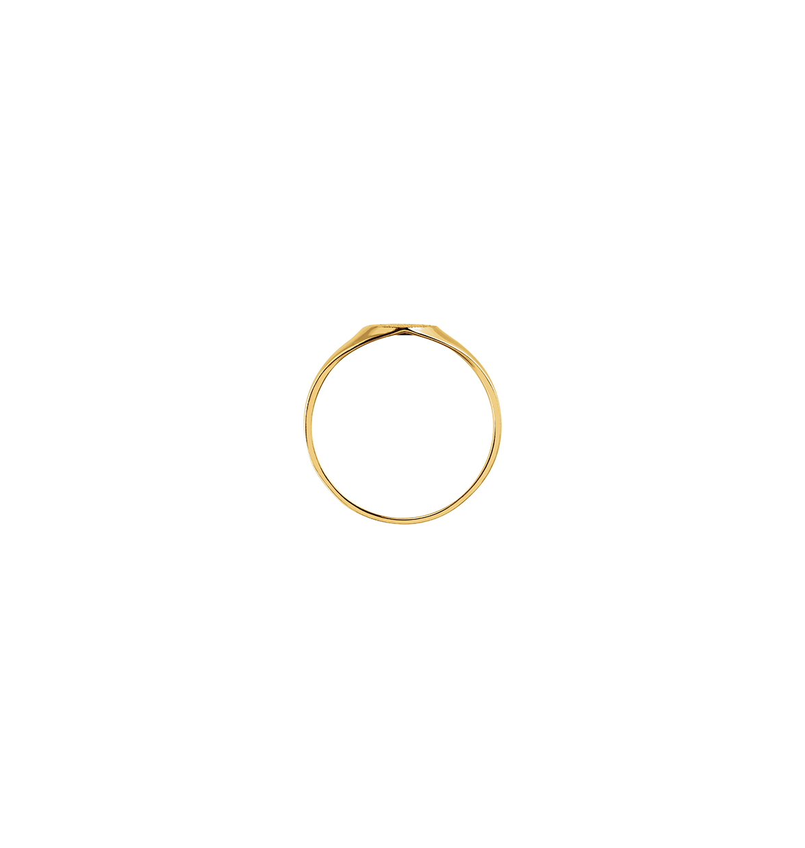INITIAL HEART SIGNET 14K SOLID GOLD RING