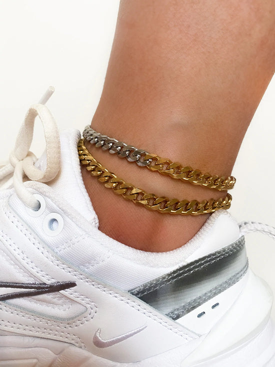 TWO-TONE PERFECT CHAIN ANKLET